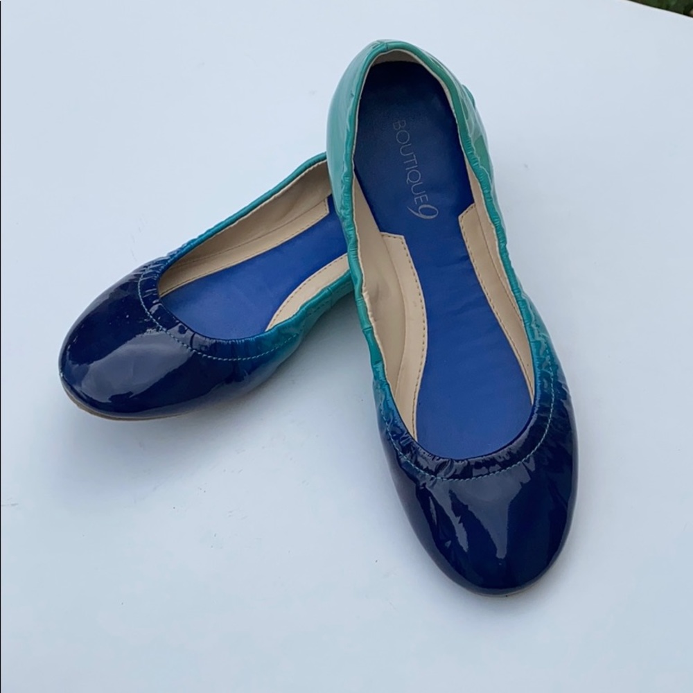 Ballet flats blue teal gradient